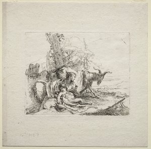 Divers Caprices : La femme au tambourin - Giovanni Battista Tiepolo