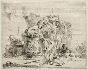 Divers Caprices : Jeune homme assis, appuyé contre une urne - Giovanni Battista Tiepolo