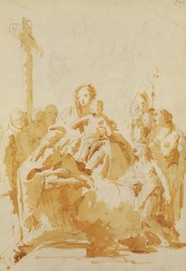 Vierge et Enfant Adorés par des Évêques, Moines et Femmes, 1735-40 - Giovanni Battista Tiepolo
