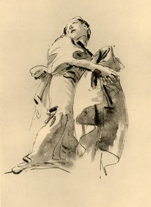 Femme se penchant vers la droite mais regardant en haut, milieu du 18e siècle, 1928 - Giovanni Battista Tiepolo