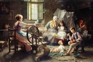 À la roue de filage - Giovanni Battista Torriglia