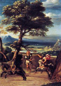 Paysage avec Absalom blessé par la lance de Joab par Giovanni Battista Viola (1576-1622) - Giovanni Battista Viola