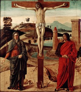 Calvaire ou Crucifixion. Peinture de Giovanni Bellini dit il Giambellino (1432-1516) - Giovanni Bellini