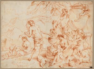 Bacchanale devant un Hermès, début des années 1660 - Giovanni Benedetto (1609 64) Castiglione