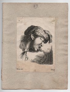 Tête turque avec écharpe, vers 1750 (gravure)
