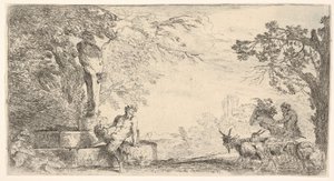 Un satyre allongé au pied d