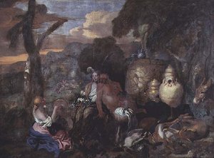 Bacchantes et un satyre - Giovanni Benedetto Castiglione