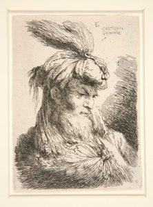 Figure tournée vers la droite, de la série Petites études de têtes - Giovanni Benedetto Castiglione