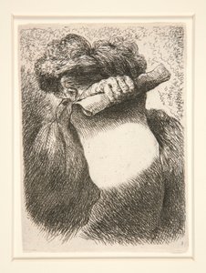 Figure tenant une grande banderole, de la série Petites études de têtes - Giovanni Benedetto Castiglione