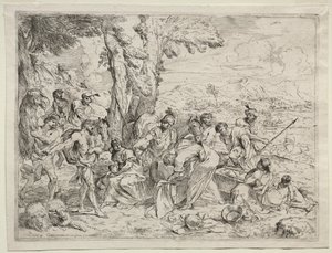 Laban cherchant des idoles dans les bagages de Rachel, vers 1635 - Giovanni Benedetto Castiglione