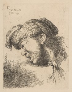 Homme portant un turban, une cravate attachée autour du cou, de la série