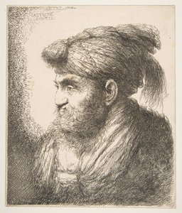 Homme portant un turban face à gauche, de la série des Grandes Têtes Orientales