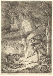 Les corps des saints Pierre et Paul cachés dans les catacombes - Giovanni Benedetto Castiglione