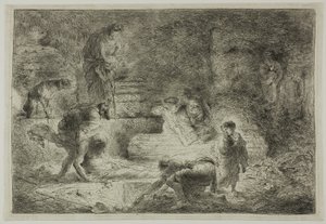 Tobie enterrant les morts - Giovanni Benedetto Castiglione