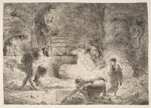 Tobie enterrant les Morts, vers 1647-51 - Giovanni Benedetto Castiglione