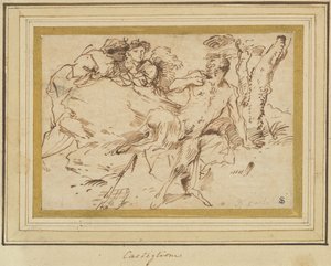 Deux nymphes et un satyre - Giovanni Benedetto Castiglione