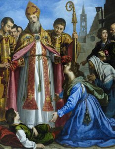 Saint Zenobius ressuscite un garçon mort, probablement vers 1610-20 - Giovanni Biliverti