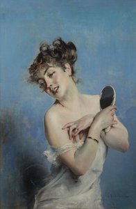 Jeune femme en déshabillé La toilette - Giovanni Boldini