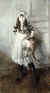 Portrait de Josefina Errazuriz tenant un chat, 1910 - Giovanni Boldini