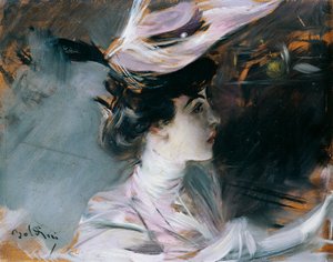 Portrait de Lina Cavalieri avec un nouveau chapeau