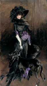 Portrait de la Marquise Luisa Casati avec un lévrier - Giovanni Boldini