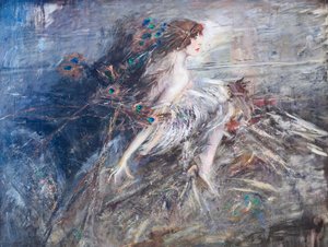 Portrait de la Marquise Casati avec des plumes de paon - Giovanni Boldini