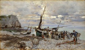 Le Retour des Bateaux de Pêche, Étretat, 1879 - Giovanni Boldini