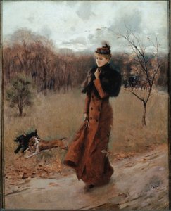 La promenade au parc à Naples - Giovanni Boldini