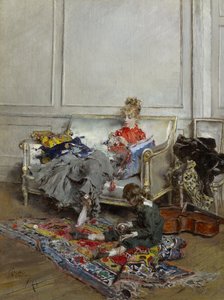 Jeune femme crochetant, 1875
