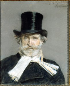 Portrait de Giuseppe Verdi en 1886. Dessin de Giuseppe Boldini (1842-1931). Rome. Galleria D