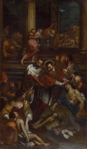 Saint Charles Borromée parmi les victimes de la peste, seconde moitié du 17ème siècle - Giovanni Bonatti