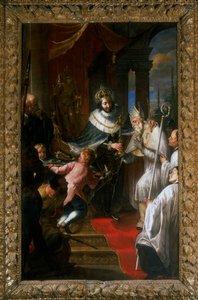 Saint Louis de France donnant la Sainte Épine au Bienheureux Barthélemy de Breganze - Giovanni Carboncino