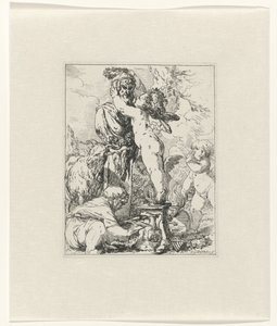 Putti offrant un sacrifice au dieu Terminus