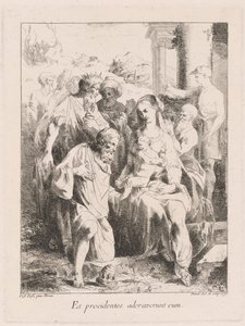 Adoration des Mages - Giovanni David, after Battista Dossi