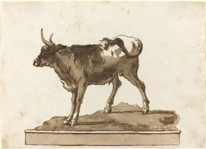 Un taureau sur un rebord - Giovanni Domenico Tiepolo