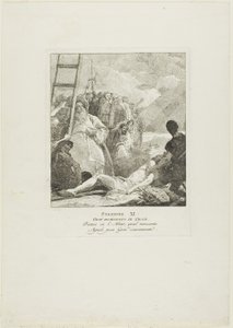 Le Christ est cloué à la croix, onzième planche du chemin de croix - Giovanni Domenico Tiepolo
