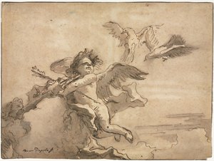 Cupidon aveuglé et deux colombes, 1757 ou après - Giovanni Domenico Tiepolo