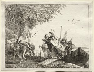 Fuite en Égypte : La Sainte Famille débarquant