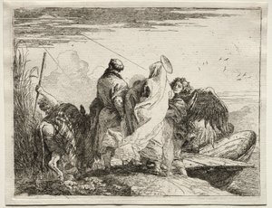 Fuite en Égypte : La Sainte Famille quittant le rivage - Giovanni Domenico Tiepolo