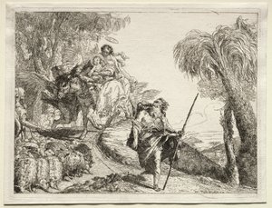 Fuite en Égypte : La Sainte Famille et le Troupeau de Moutons - Giovanni Domenico Tiepolo