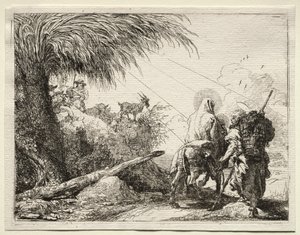 Fuite en Égypte : La Sainte Famille et le palmier - Giovanni Domenico Tiepolo