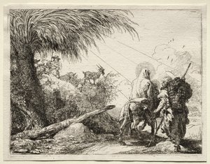Fuite en Égypte : La Sainte Famille et le palmier - Giovanni Domenico Tiepolo