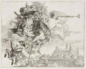 Frontispice : Les armes de Carl Philipp von Greiffenklau portées par un ange, de La Fuite en Égypte - Giovanni Domenico Tiepolo