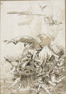 Dieu le Père soutenu par des anges dans les nuages, II - Giovanni Domenico Tiepolo
