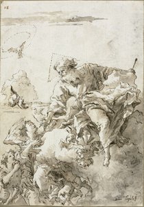 Dieu le Père soutenu par des anges dans les nuages, I - Giovanni Domenico Tiepolo