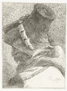 Homme avec tête détournée portant un chapeau (Raccolta di Teste) - Giovanni Domenico Tiepolo