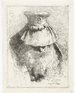 Homme avec la tête baissée et un grand chapeau - Giovanni Domenico Tiepolo