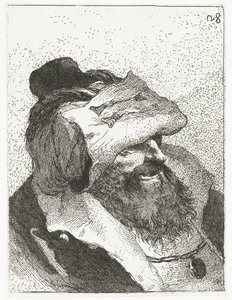 Homme avec chapeau à bord retourné (Raccolta di Teste) - Giovanni Domenico Tiepolo