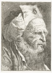 Homme avec un chapeau à bord relevé - Giovanni Domenico Tiepolo