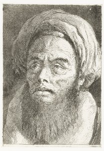 Homme avec turban (série: Collection de têtes) - Giovanni Domenico Tiepolo
